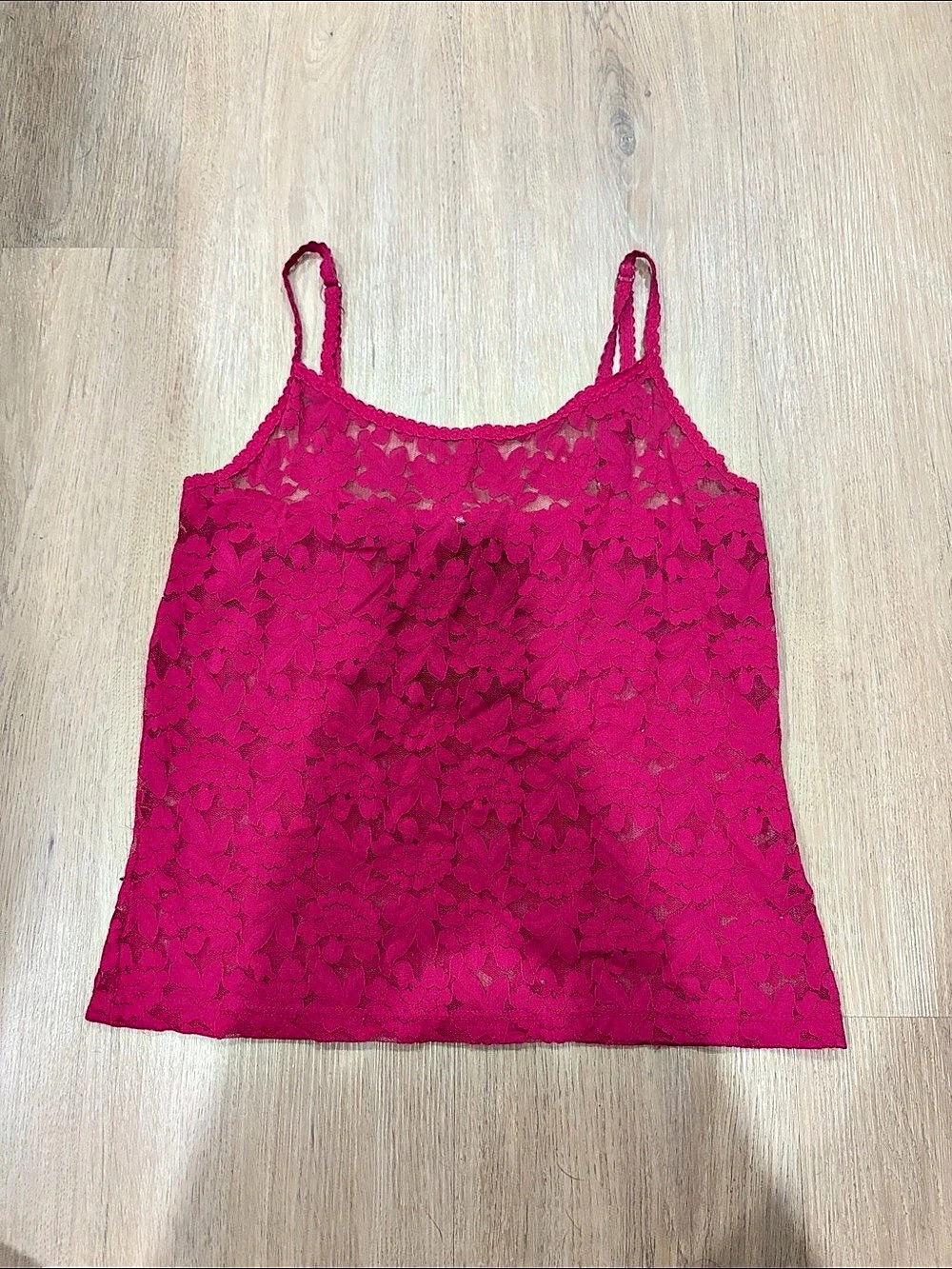 Sheer pink tank top